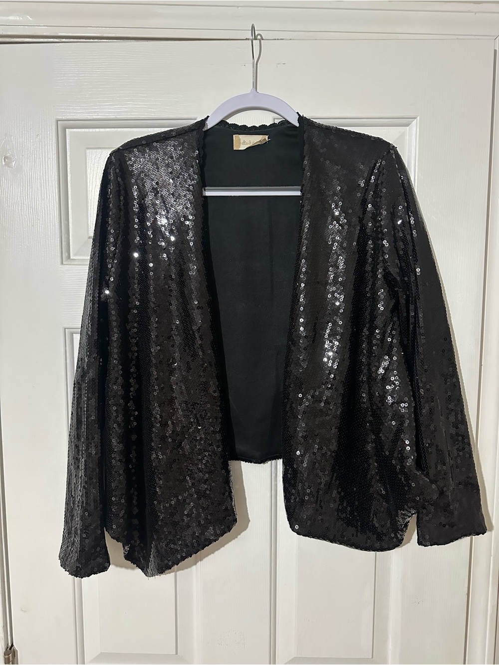 Altar'd State Black Sequin Open Blazer